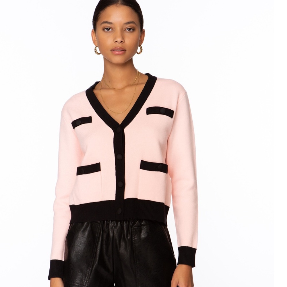 EllandEmm - Sweetheart Cardigan - (Pink/Black) - M/L
